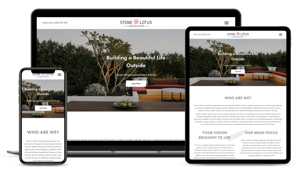 Website development for expert landscape gardener based in Sydney.